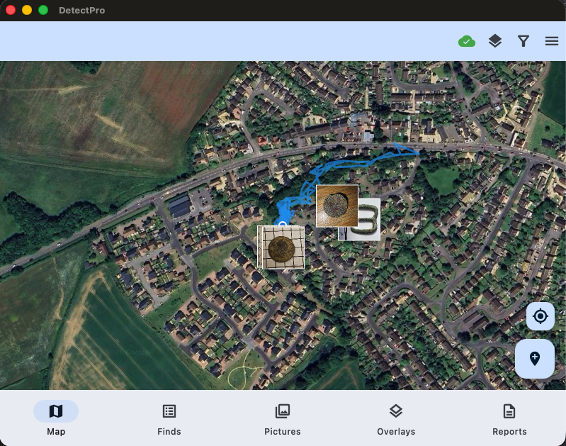 DetectLogPro map screen — desktop view