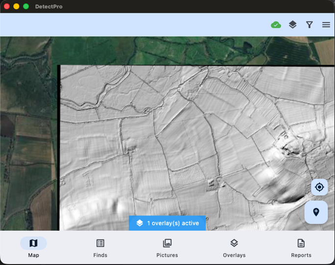 Lidar overlay on map