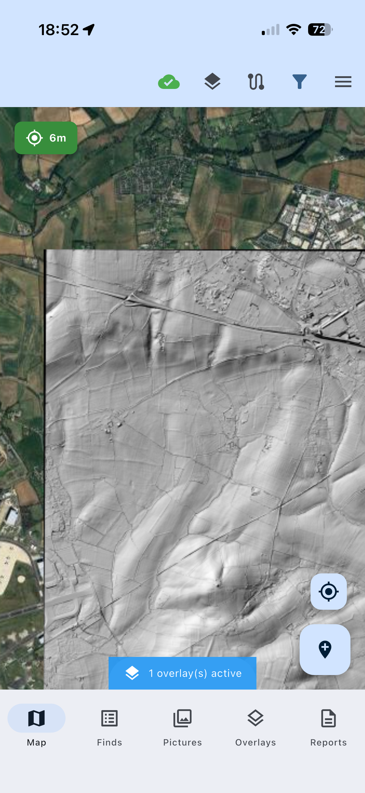 Lidar overlay on map